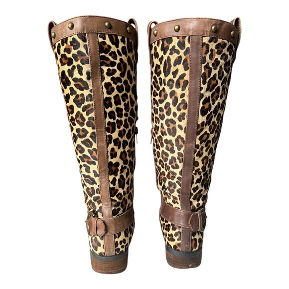Steve Madden Denmar Studded Leather leopard print Brown Boots size 7 - Picture 7 of 14